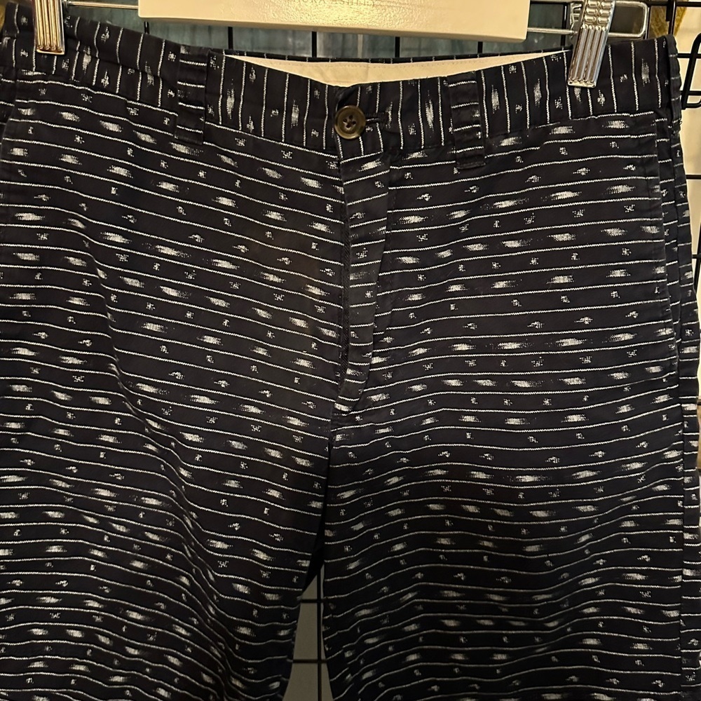 J. Crew Black and White Flat Front Shorts with Belt Loops